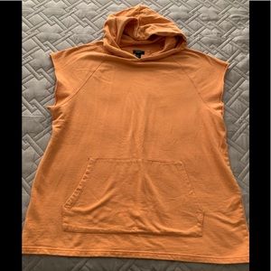Men’s Forever 21 Light Orange Sleeveless Hoodie-XL